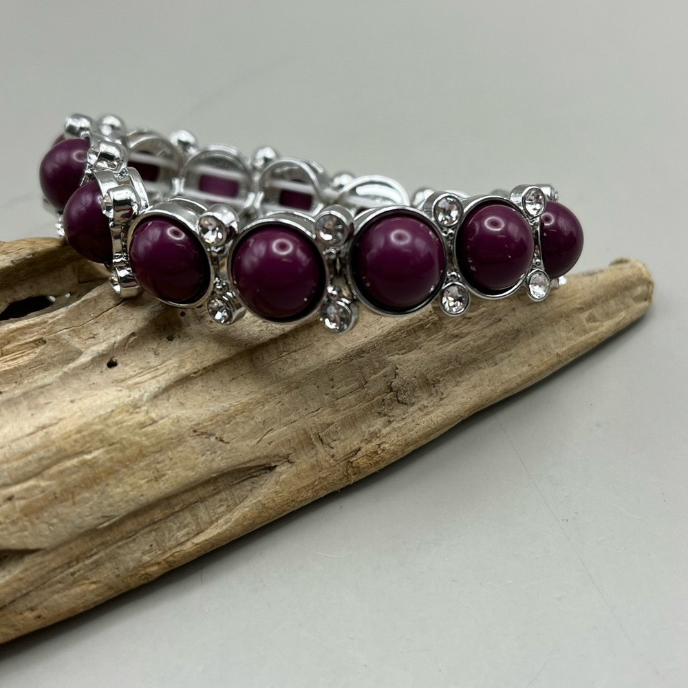 Elegant Purple and Silver Women's Bracelet
